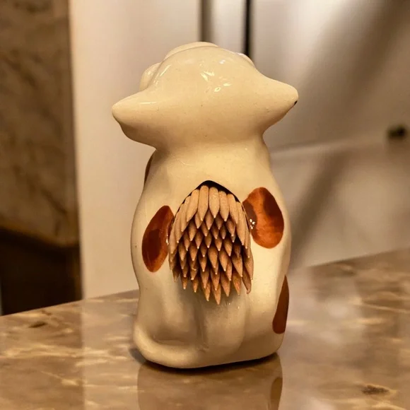 Vintage toothpick holder cute white cow with brown spots. New, never used. - Picture 6 of 7